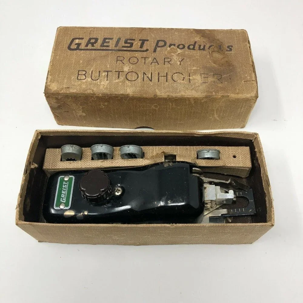 Vintage Greist Products Rotary Buttonholer with Box Sewing‎ Machine Attachment